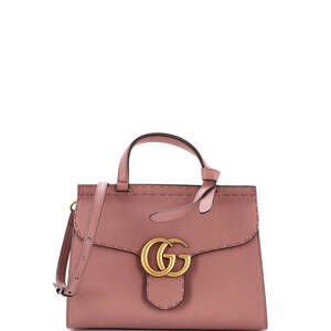 Gucci Small GG Marmont Top Handle Bag Leather